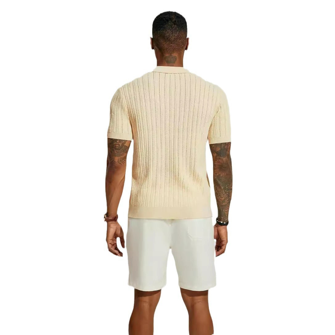 Summer Knit Men's Lapel Shirt
