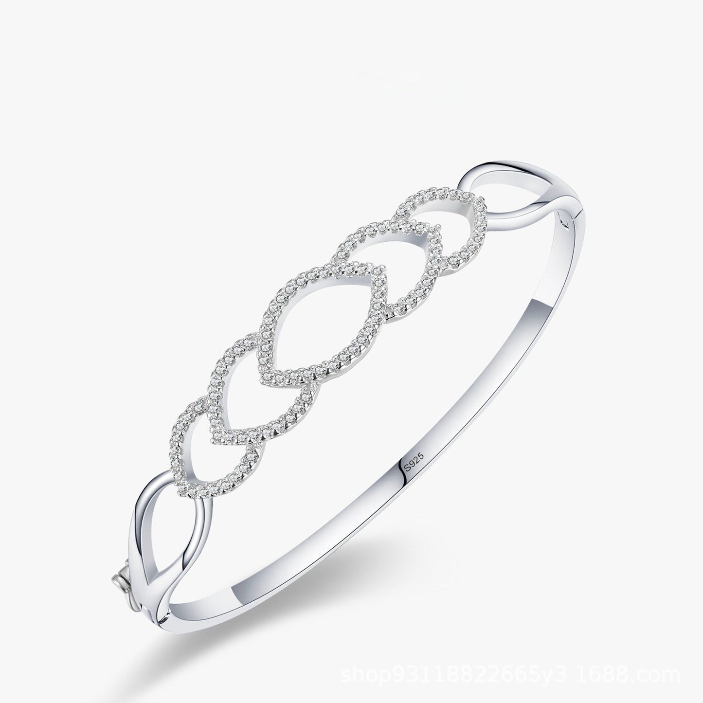 S925 Silver Hollow Bracelet Women's