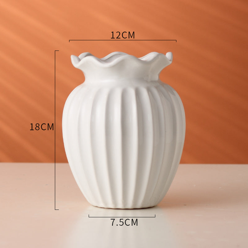 Gold Lotus Leaf Ceramic Vase