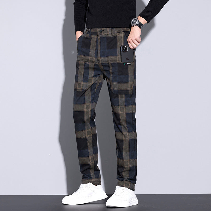 Men's Plaid All-match Pants