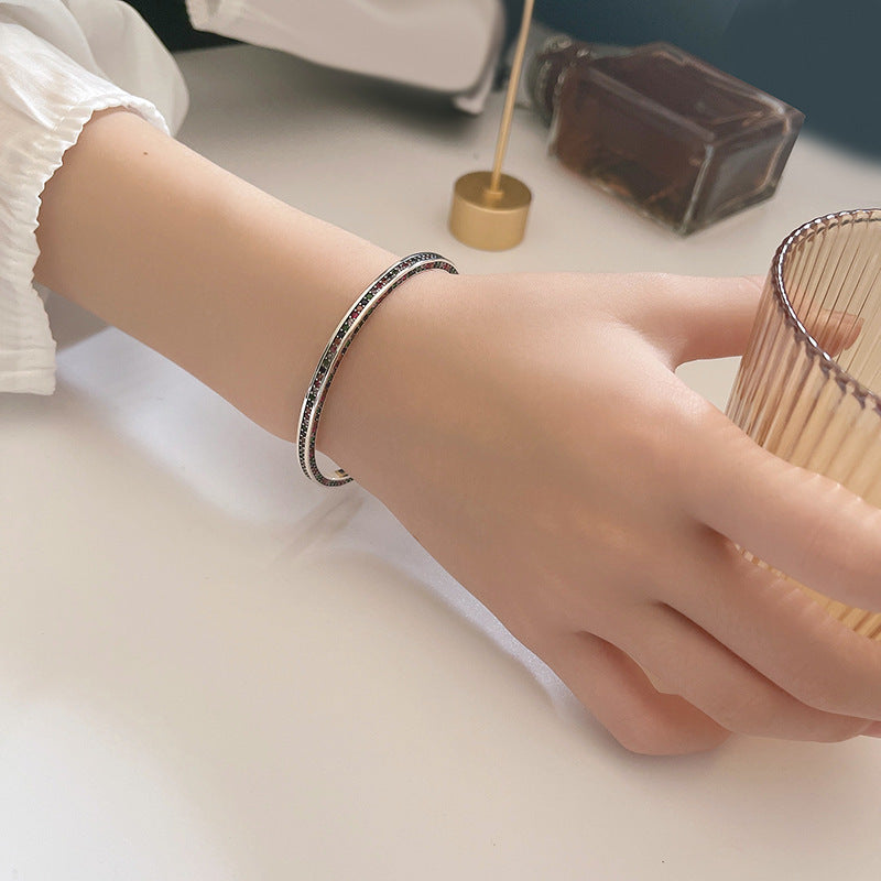 S925 Silver Rainbow Zircon Bracelet — Delicate Luxury