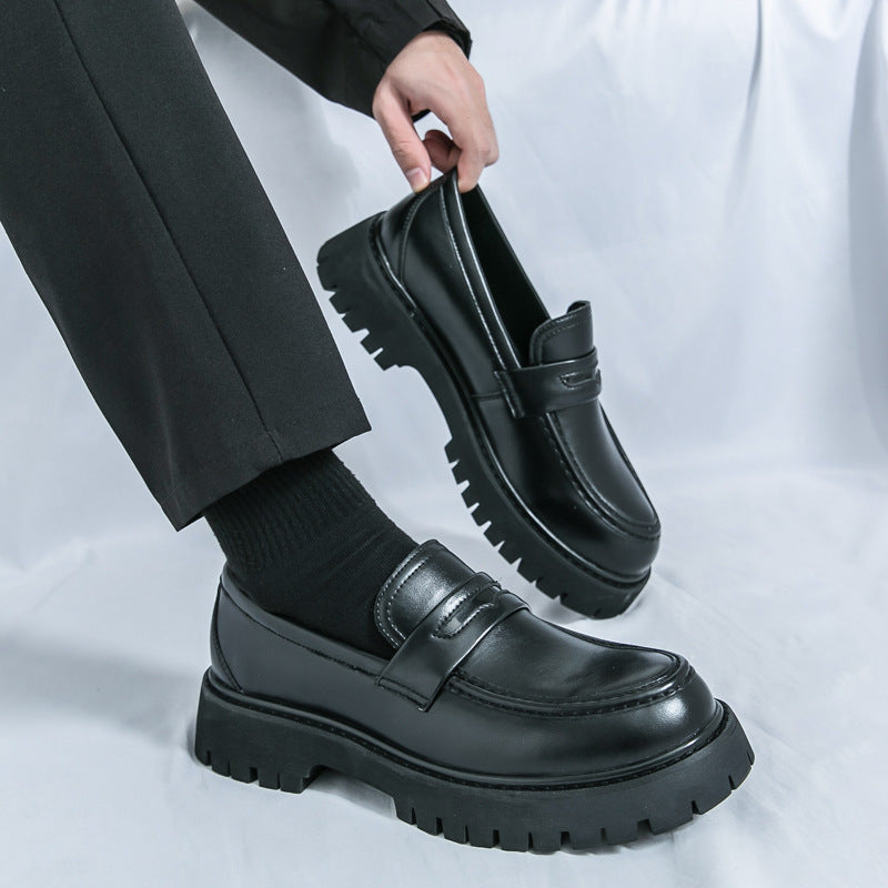 Men's Chunky Heel Simple Comfortable Leather Shoes