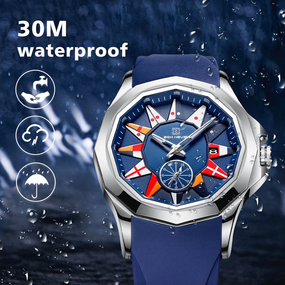 Men's Sports Quartz Watch Waterproof