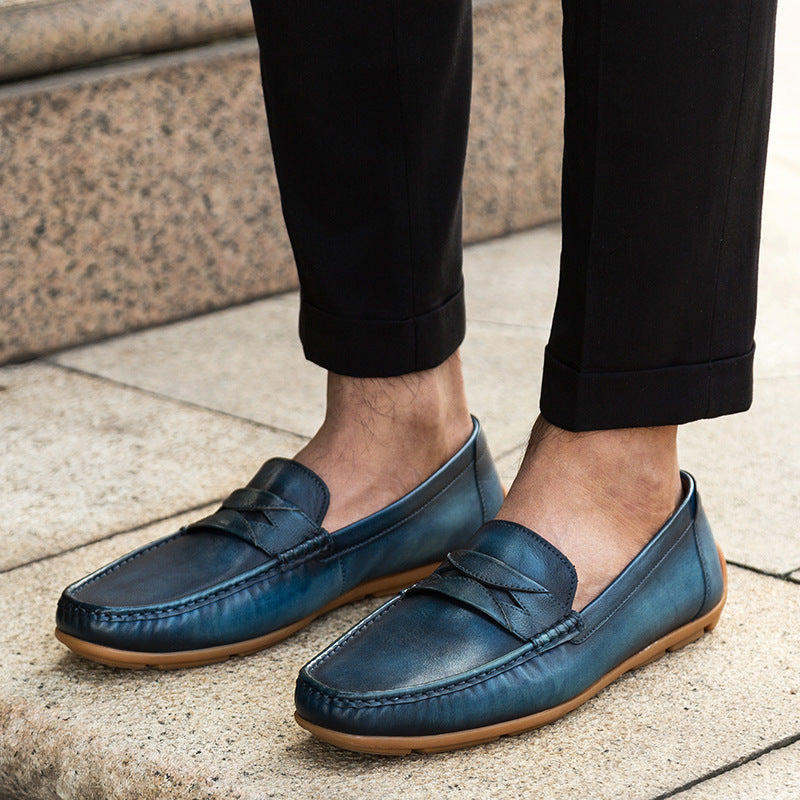 First Layer Cowhide Driving Shoes