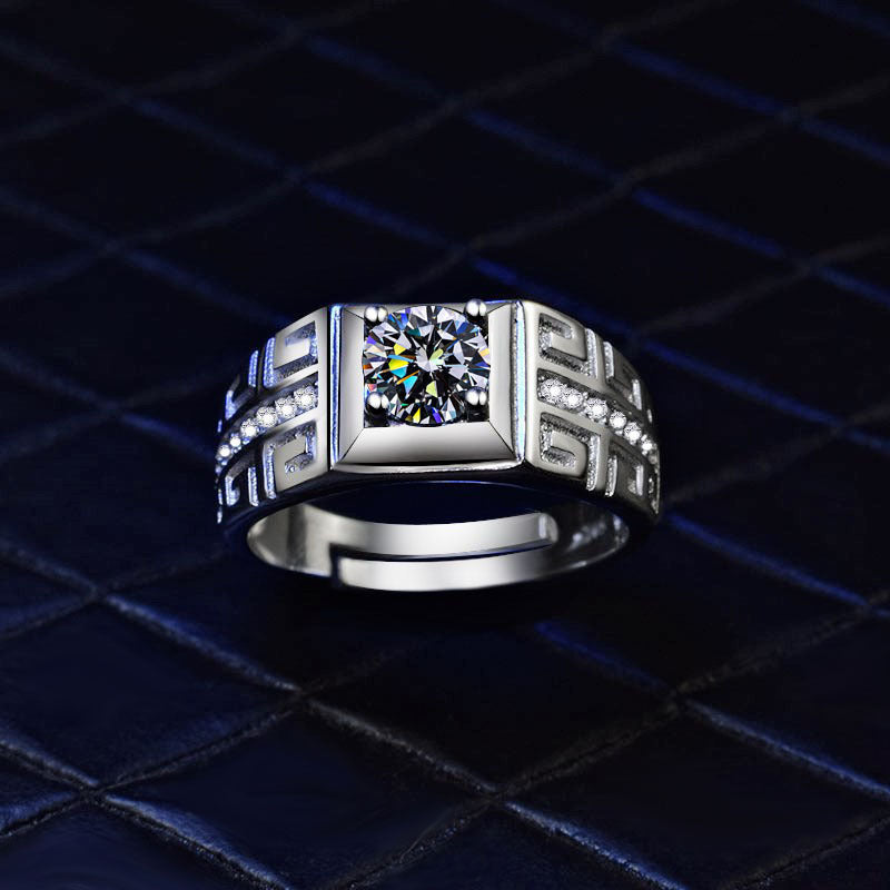 S925 European American Couple Ring
