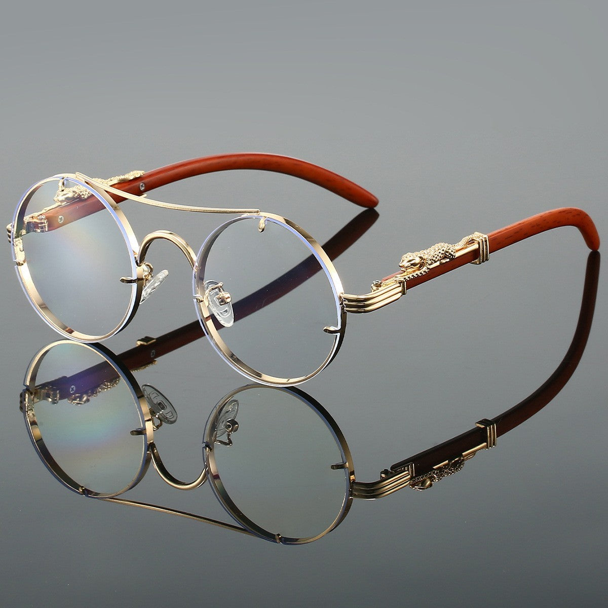 Retro Double Beam Leopard Sunglasses