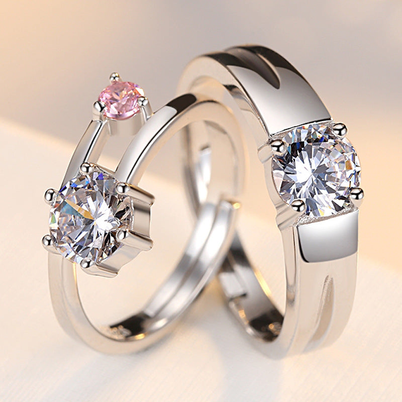 S925 Sterling Silver Fashion Couple Ring