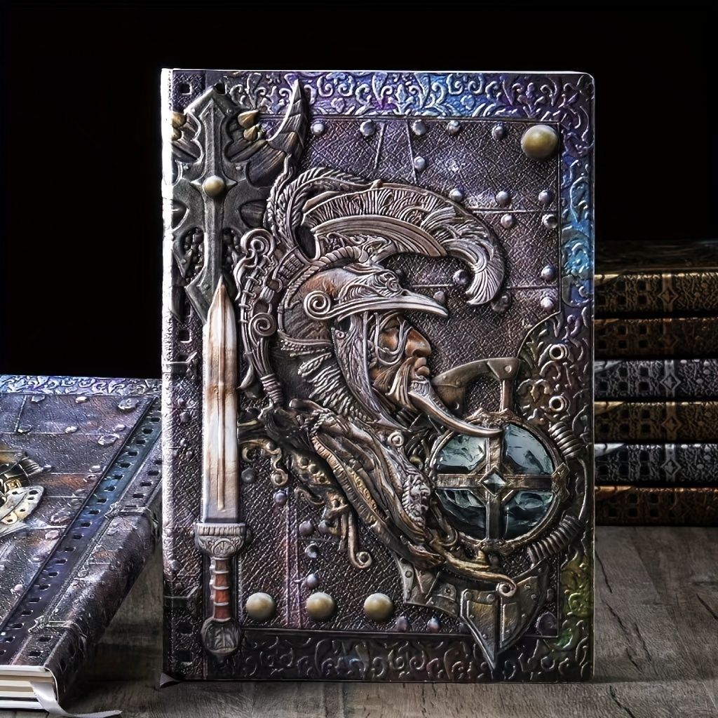 Retro 3D Embossed Leather Notebook