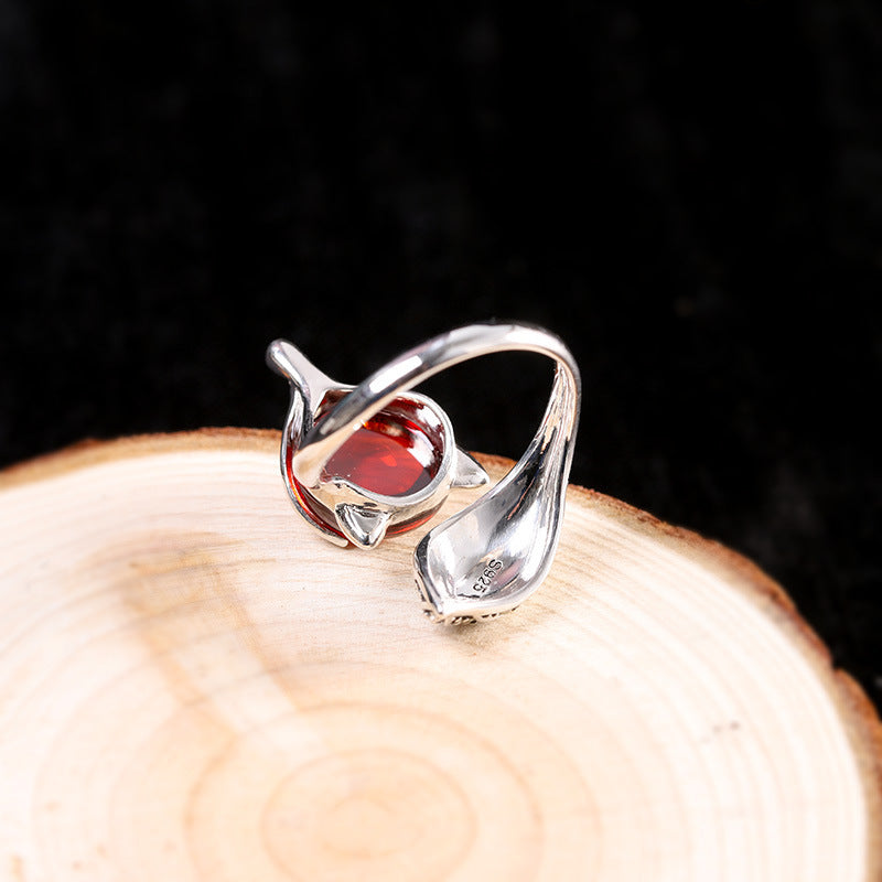 S925 Silver Pomegranate Red Fox Bracelet