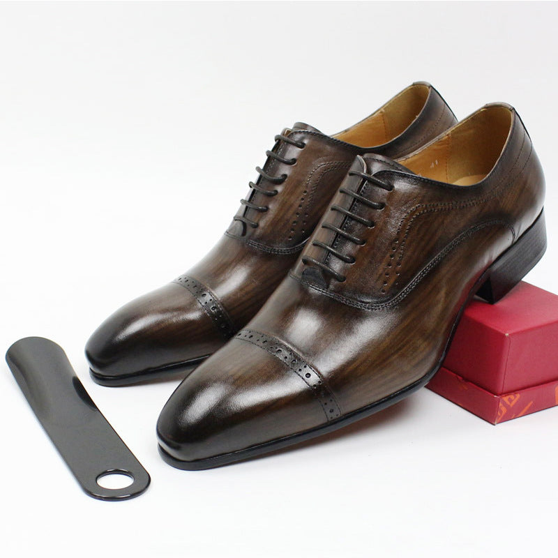 Men's Black Brown Casual Leather Shoes