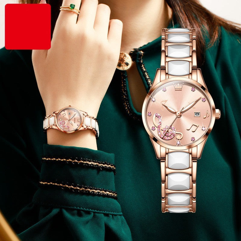 Diamond Inlaid Women's Quartz Watch