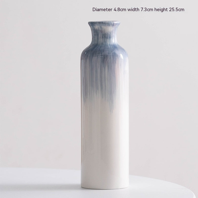Hand-Painted Blue Ceramic Vase