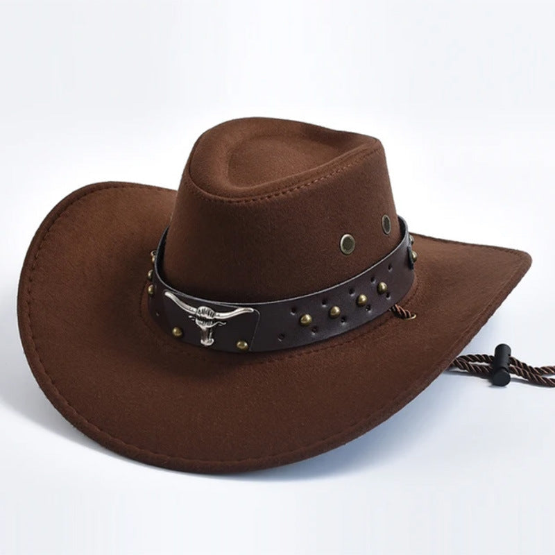 Retro Western Suede Cowboy Hat