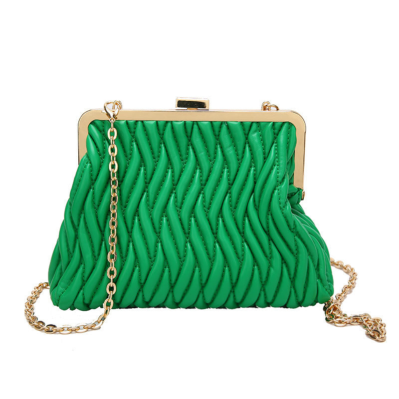 Pleated Chain Shoulder Handbag