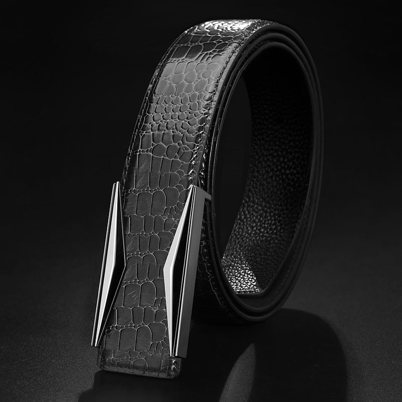 Men's Fashion Leather Auto Buckle Belt