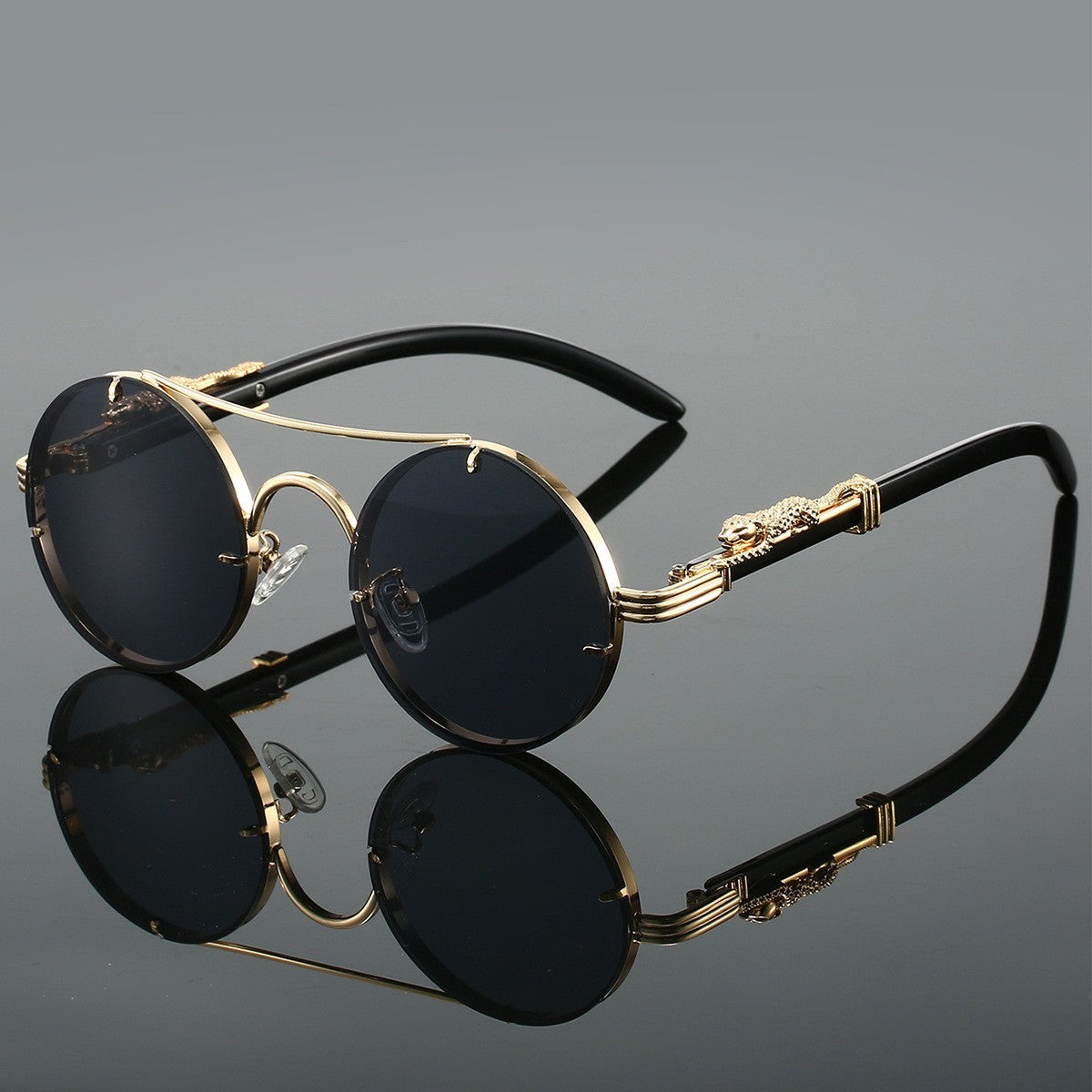 Retro Double Beam Leopard Sunglasses