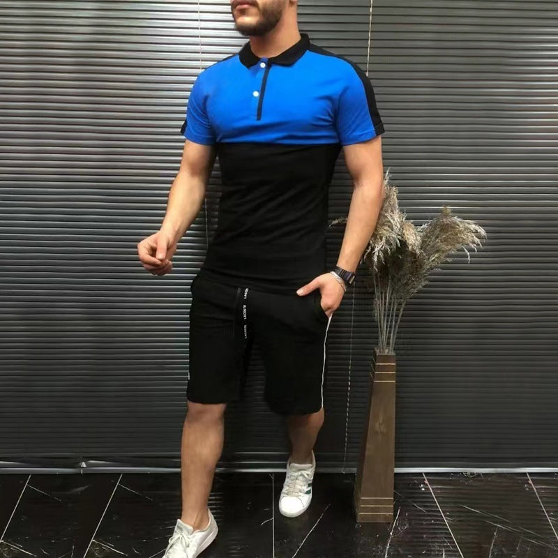Men's Polo Shirt Shorts Set