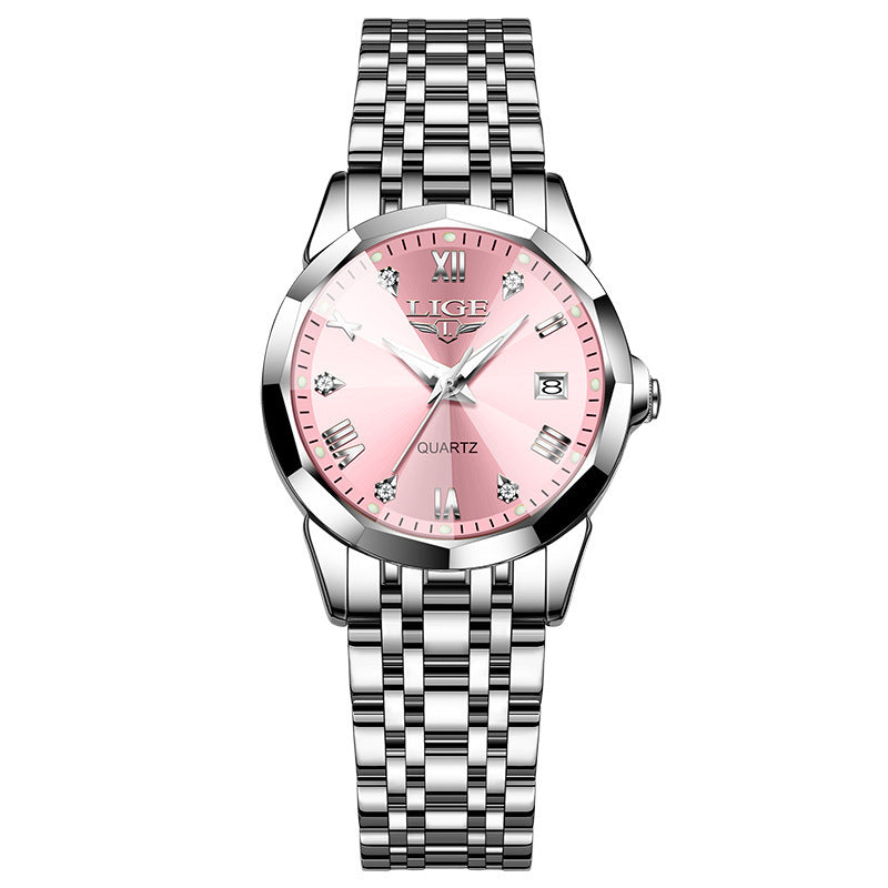 LIGE Couple Waterproof Quartz Watch