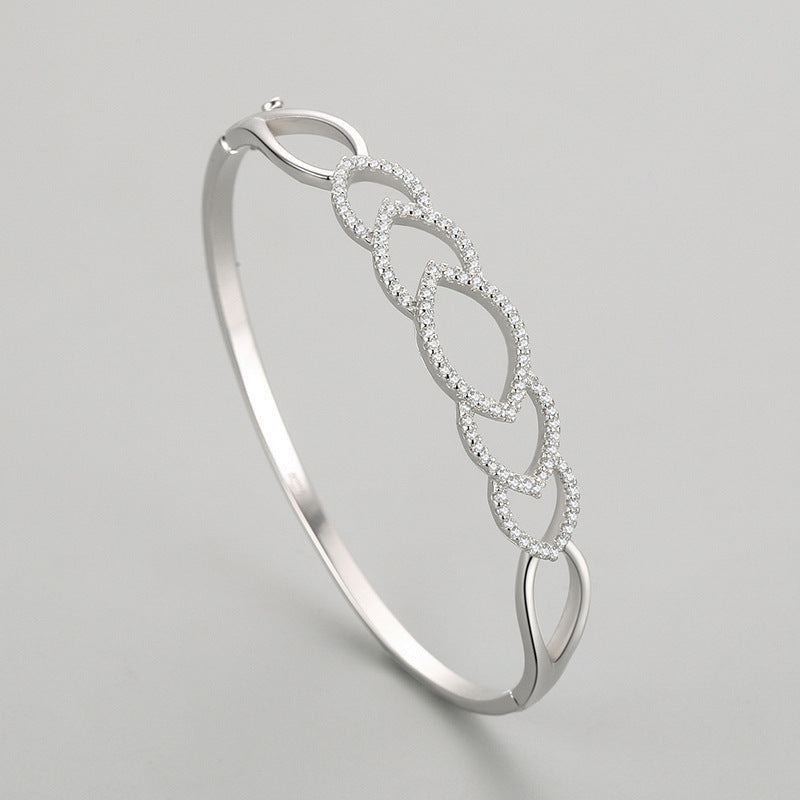 S925 Silver Hollow Bracelet Women's