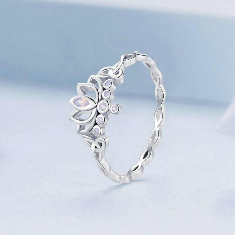 S925 Silver Summer Lotus Ladies Ring
