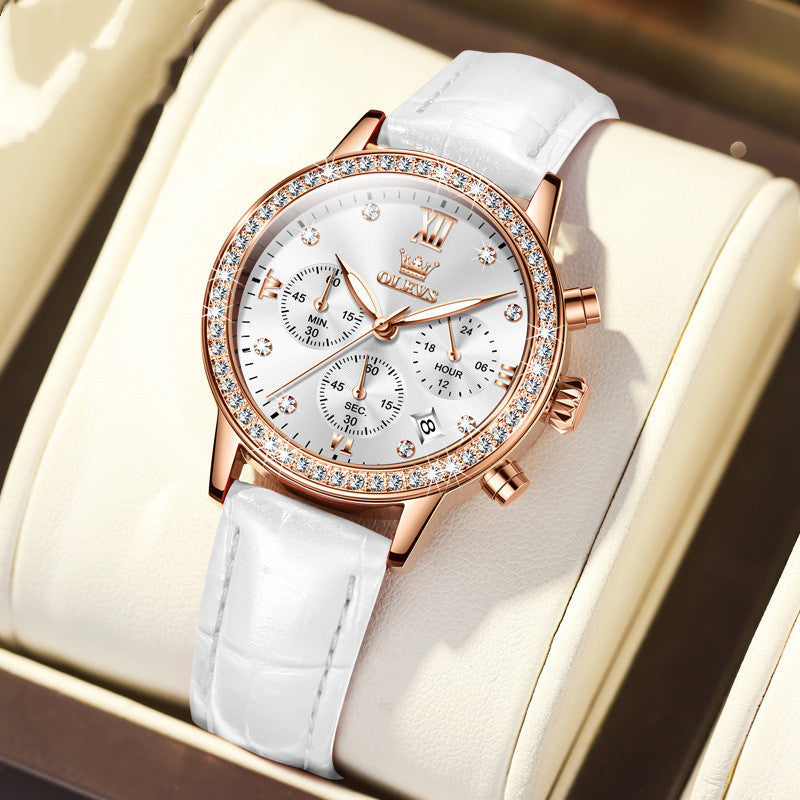 Women’s Diamond Quartz Multifunction OLEVS Watch