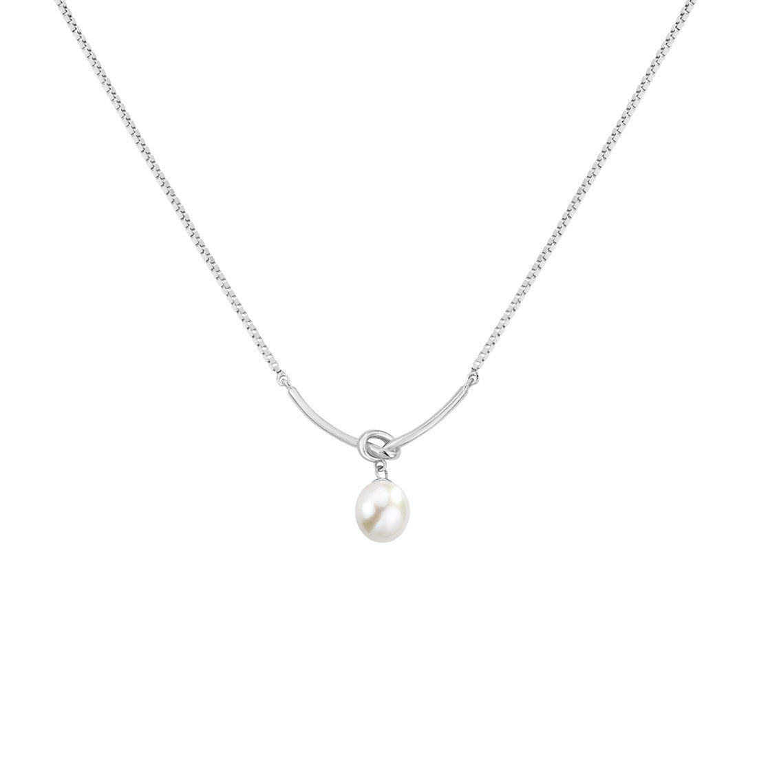 925 Silver Pearl Knot Necklace