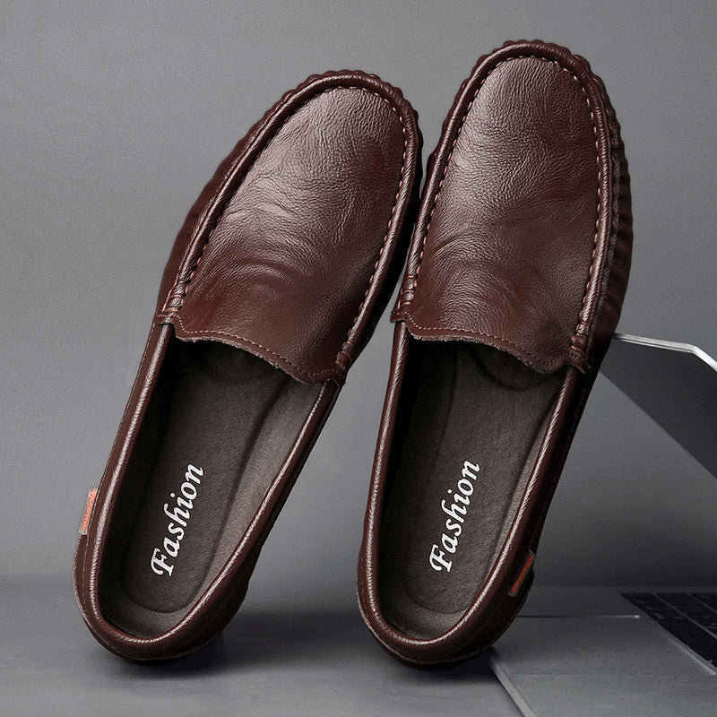 British Style Leather Slip-On Loafers