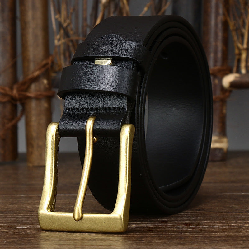 Men's Leather Pin Buckle Cowhide Belt