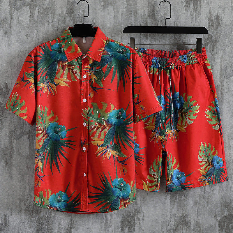 Beach Printed Men's Two-piece Suit