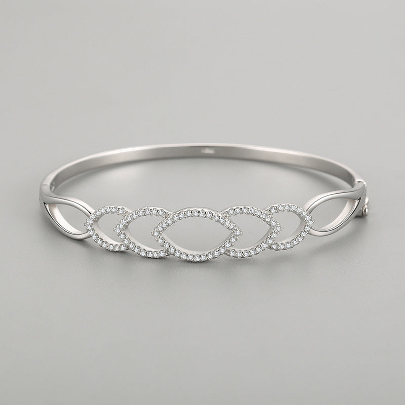 S925 Silver Hollow Bracelet Women's