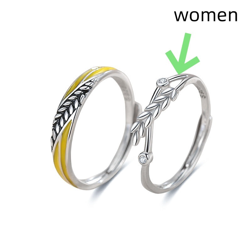 S925 Silver Happy Couple Ring