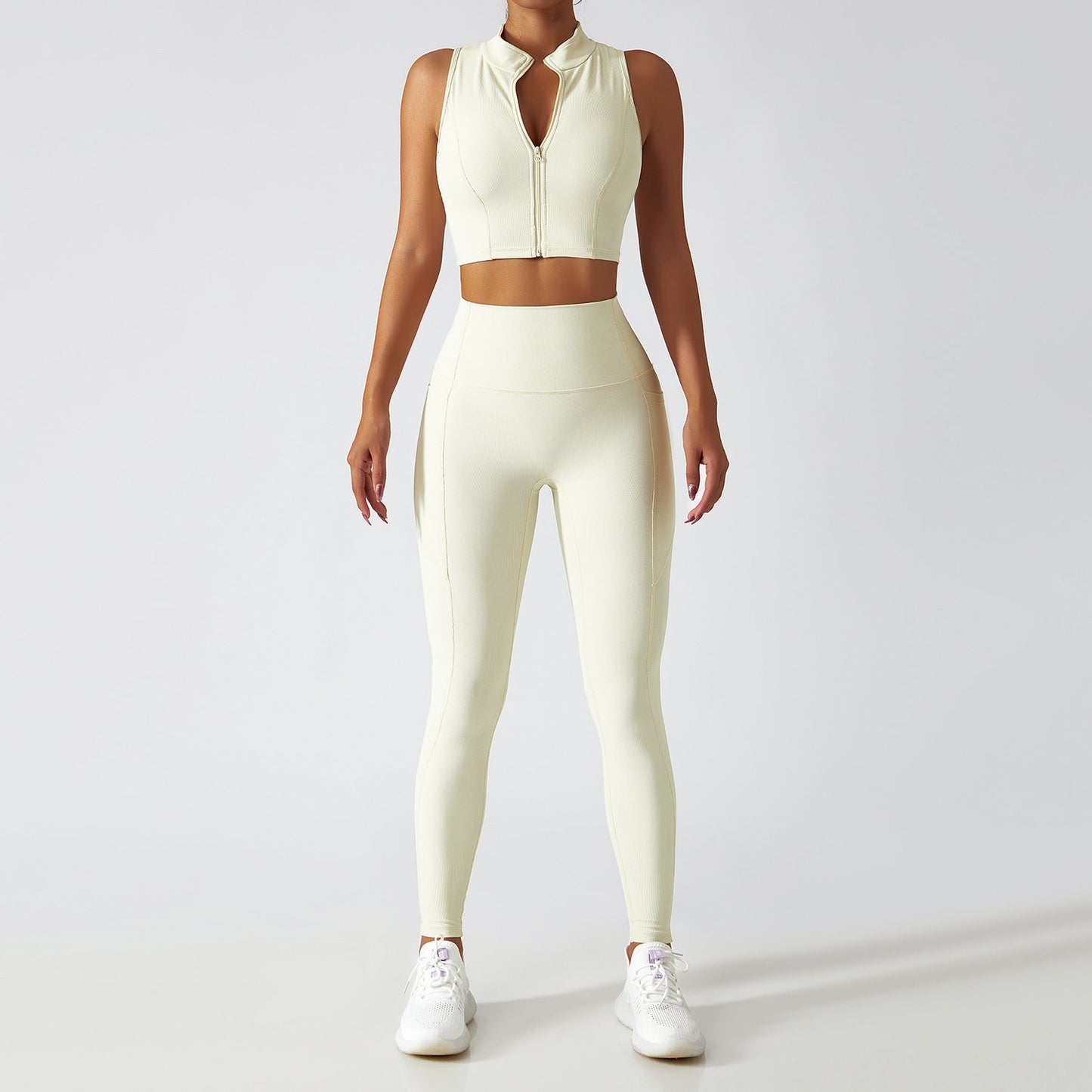 Yoga Suit with Long Sleeves and Zipper