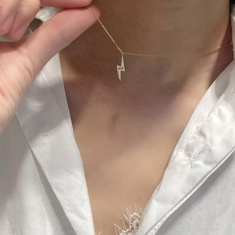 Sterling Silver Lightning Diamond Necklace