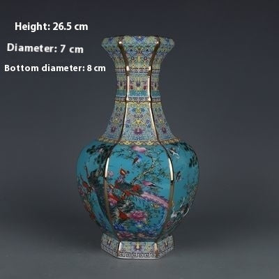 Enamel Hexagonal Porcelain Vase