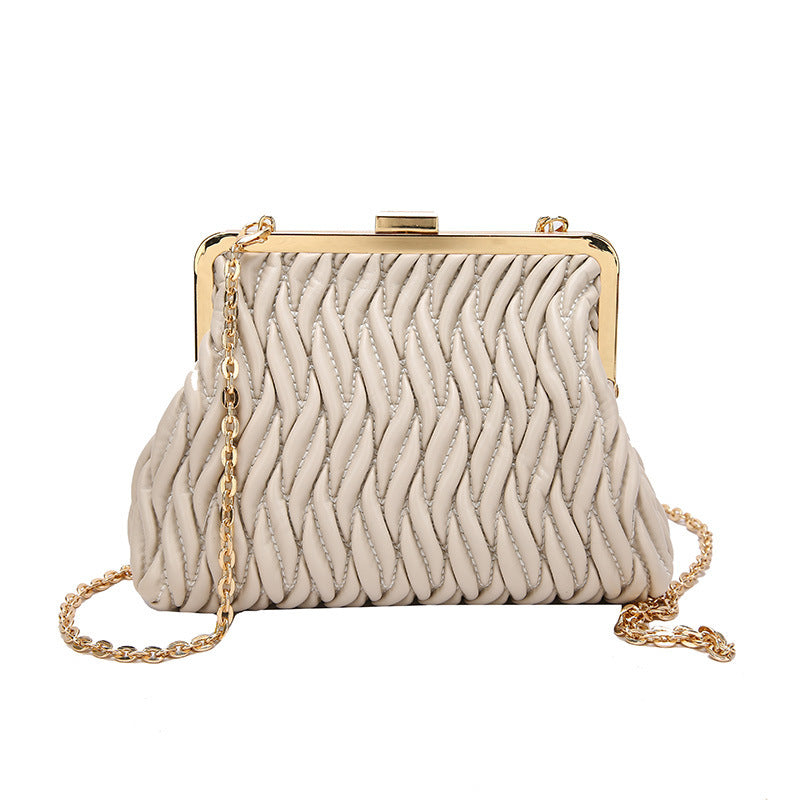 Pleated Chain Shoulder Handbag