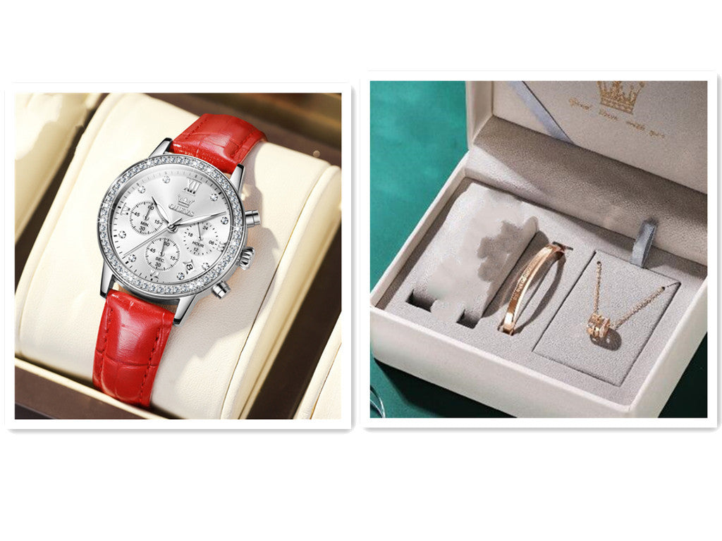 Women’s Diamond Quartz Multifunction OLEVS Watch