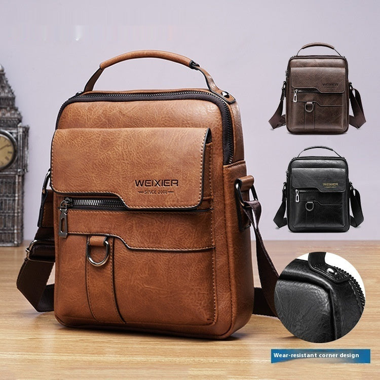Men’s Retro PU Leather Messenger Bag