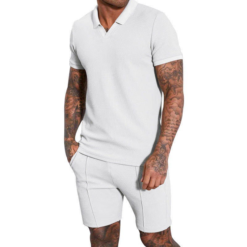 Men's Polo Lapel Two-piece Suit