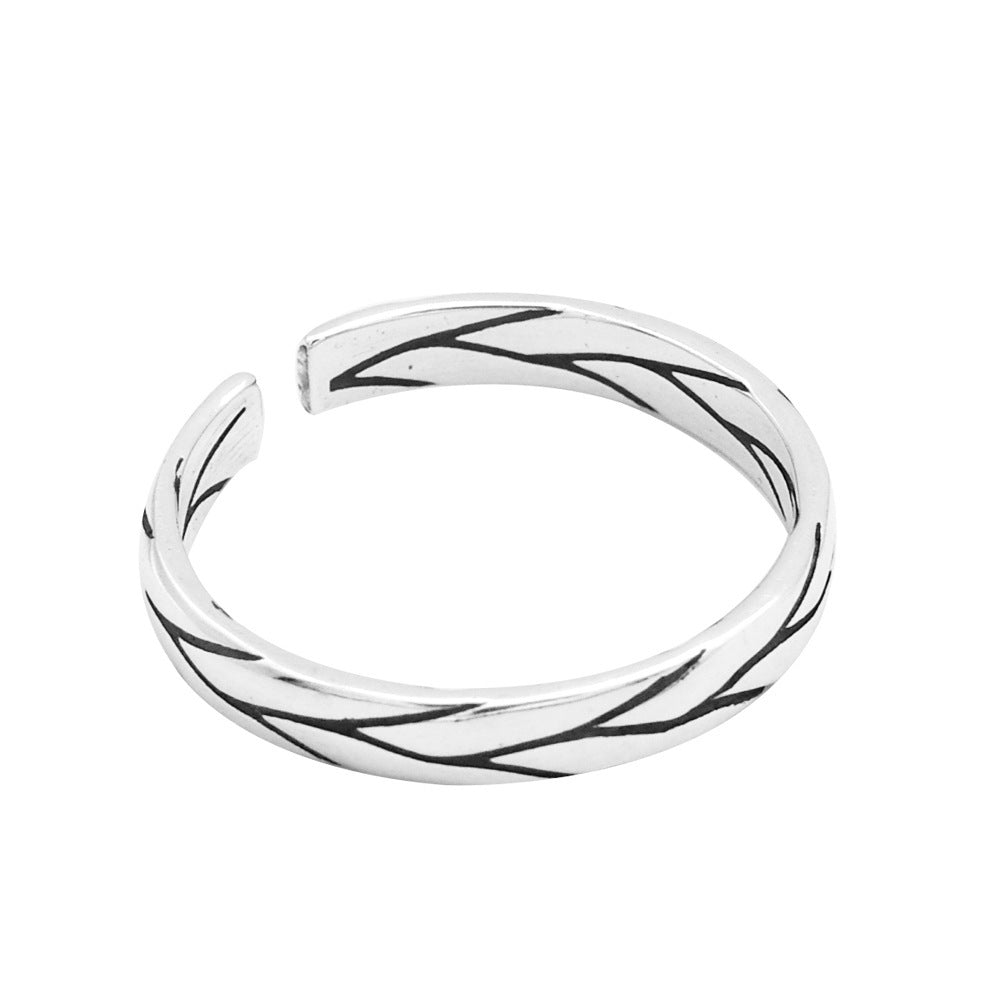 S925 Silver Fashion Retro Men's Ring