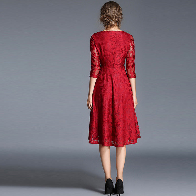 Elegant Lace Big Skirt Dress