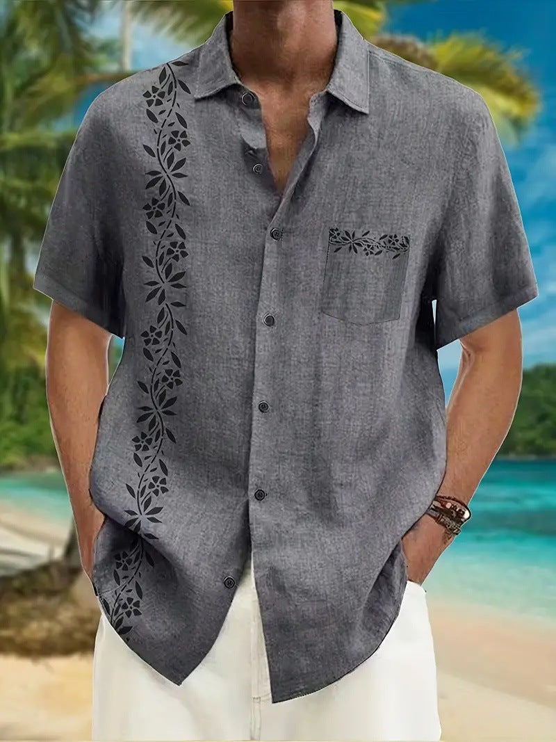 Short Sleeve Pocket Printed Shirt