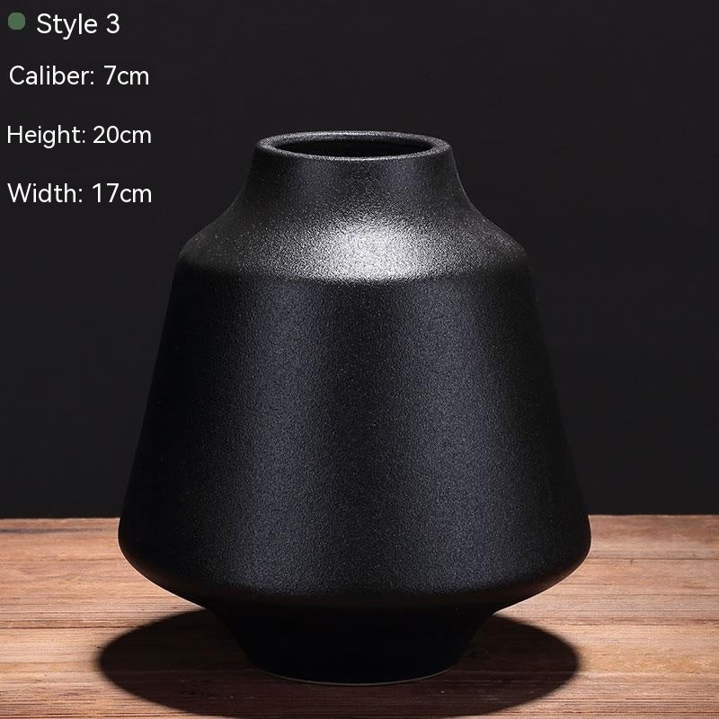 Black Ceramic Vase Decor