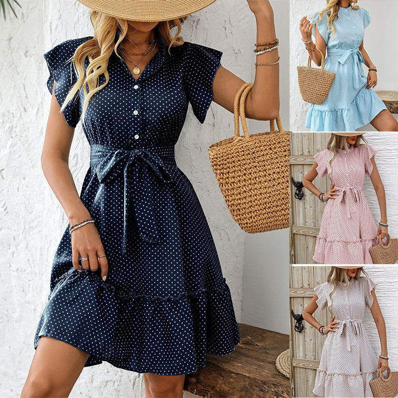 Elegant Polka Dot Ruffle Skirt