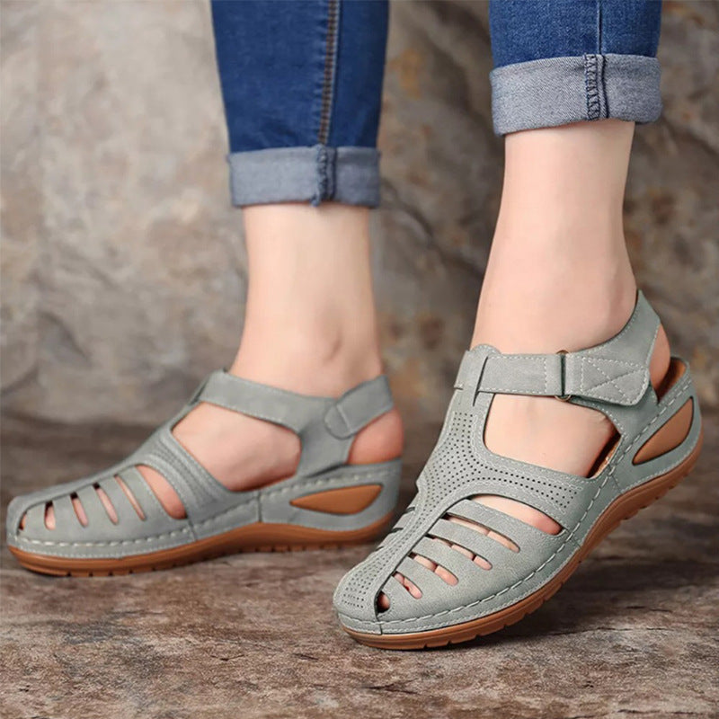 Women’s Plus Size Retro Wedge Sandals