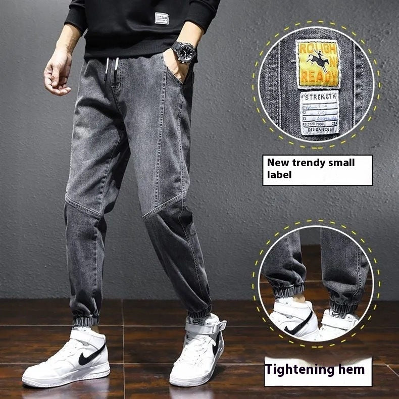 Men's Ankle-tied Loose Cargo Harlan Cropped Jeans