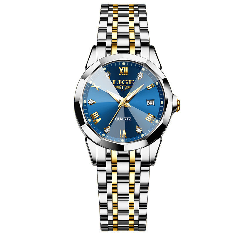 LIGE Couple Waterproof Quartz Watch