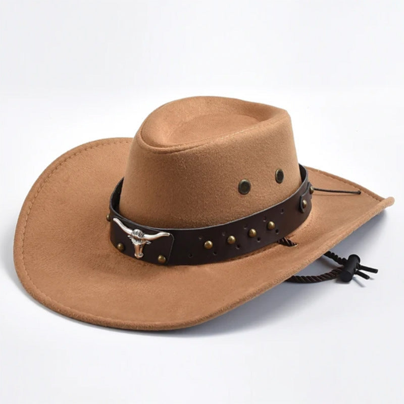 Retro Western Suede Cowboy Hat