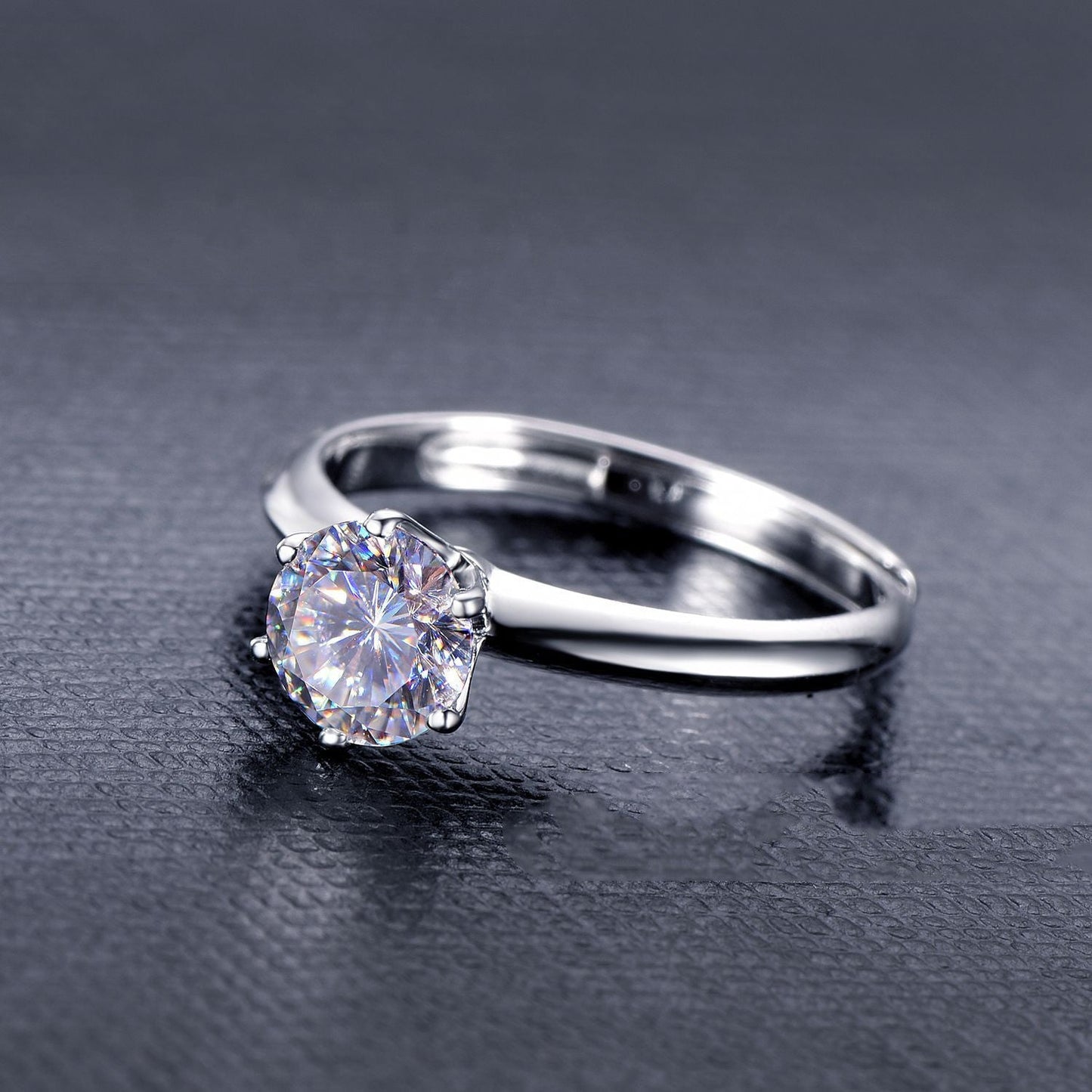 S925 Silver Diamond Carat Ring