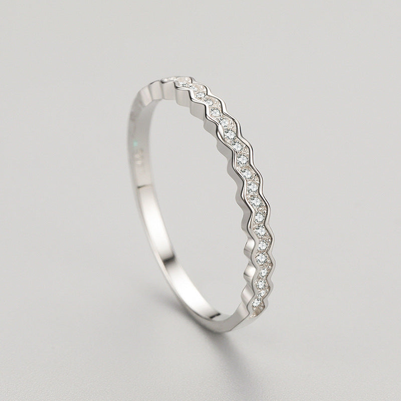 S925 Silver Micro-Set Geometric Ring