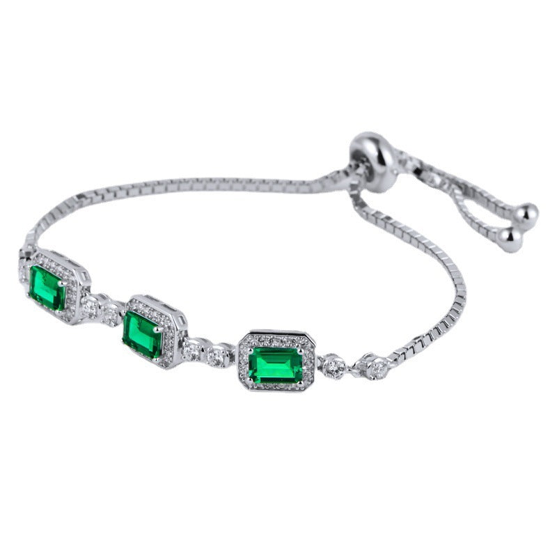 S925 Silver Emerald Fashion Bracelet